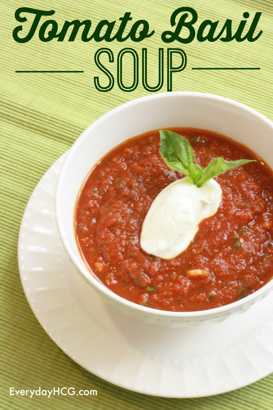 Tomato Basic Soup EverydayHCG PinIT