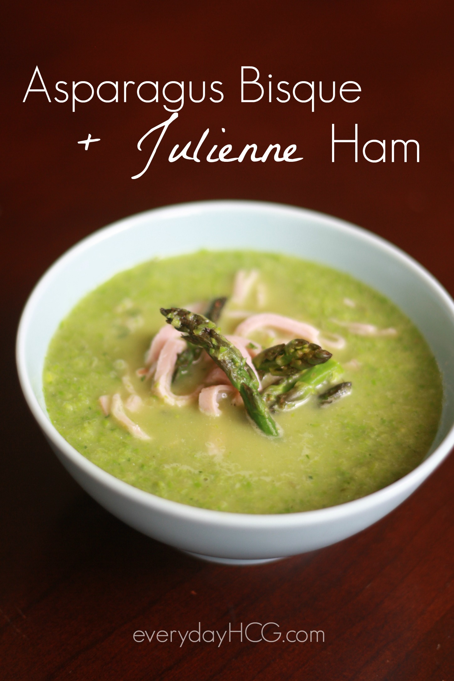 Asparagus Bisque with Julienne Ham